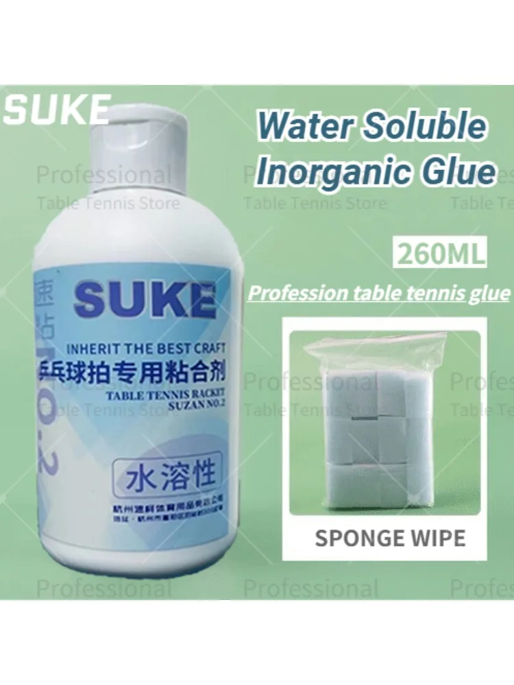 Original SUKE Tischtenniskleber 260ML Wasserbasierter Kleber für Tischtennisschläger Ping Pong Schläger Professionelles Zubehör