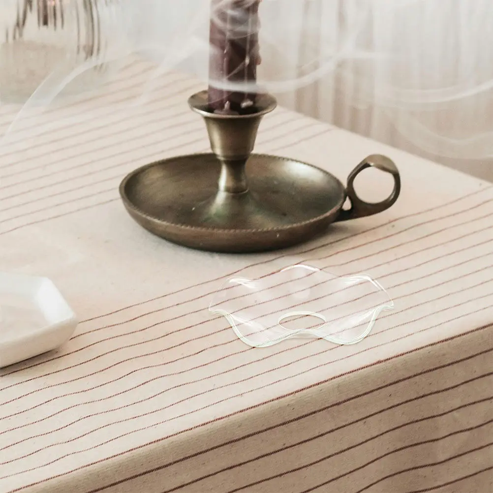 2Pcs Premium Clear Glass Wax Catcher Rings Drip Free Protector for Taper Candles Wedding Table Centerpiece Candlestick