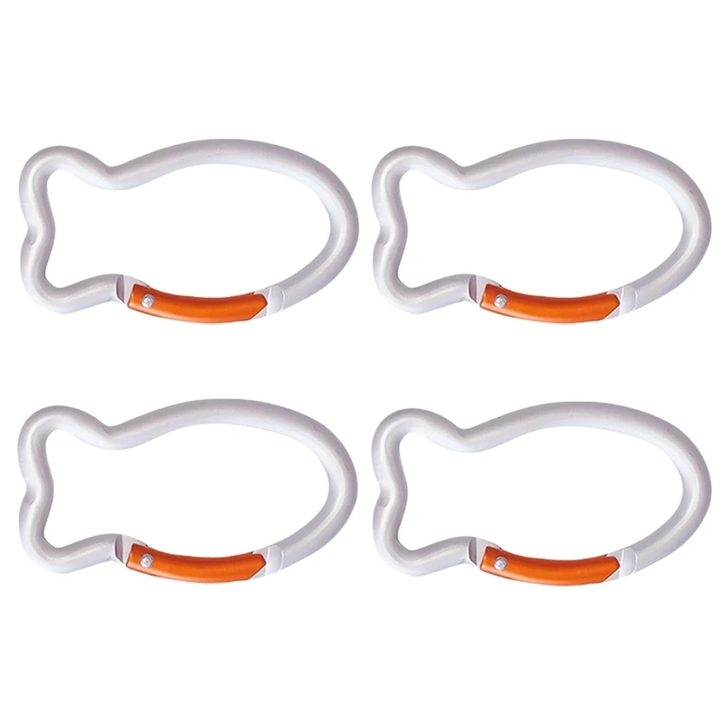 4Pcs Fish Carabiner Clip KeyRings Keychains Metal Spring Hook D5QD