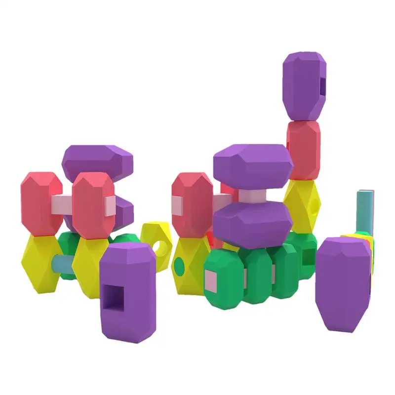 Jeu de blocs de construction de charbon empilable en silicone pour enfants, ensemble d'apprentissage mentaires oriel, enfants âgés de 3 à 5 ans