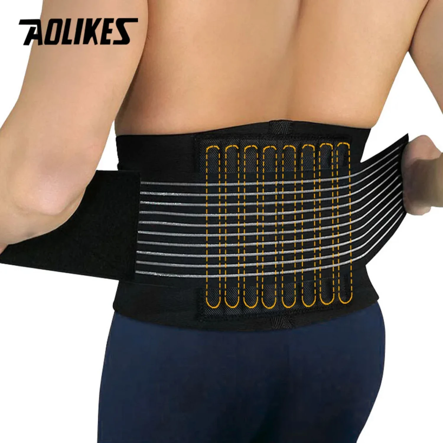 New 1PCS Lumbar Support Waist Pain Back Injury Supporting Brace  Fitness Weightlifting Belts Sports Safety Corrector