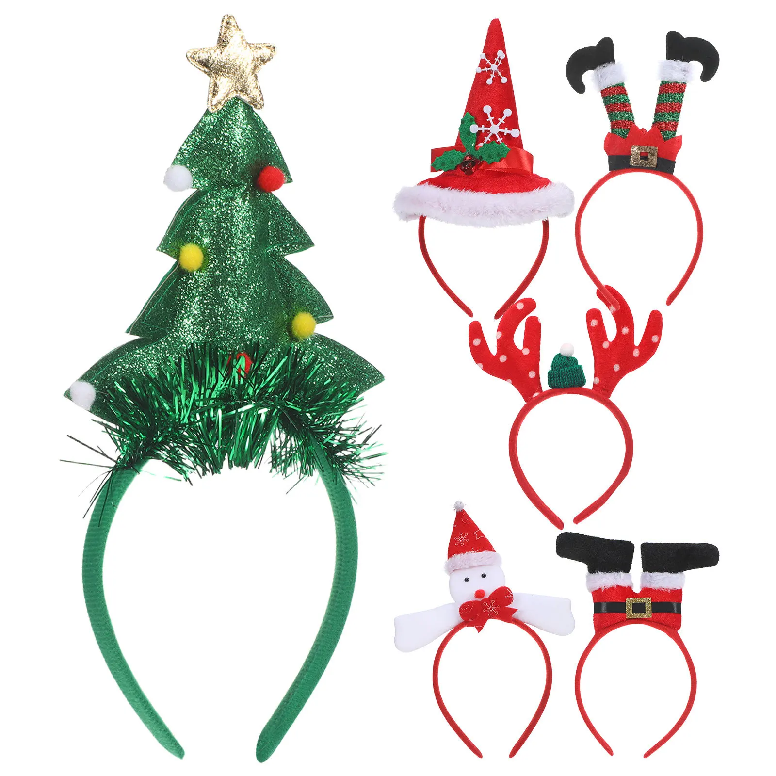 

6 шт., праздничные рождественские повязки на голову, обручи для волос с рогами оленя, украшения для рождественской вечеринки, праздничные аксессуары, праздничные повязки на голову