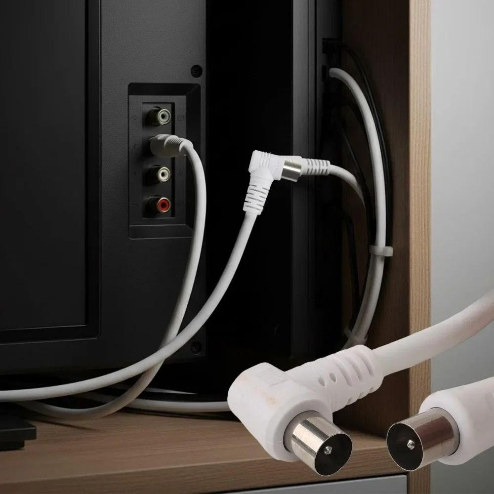 1 متر 1.5 متر 3 متر RF RG6 رباعية درع CL2 هوائي محوري كابل الأقمار الصناعية مع التلفزيون 90 درجة الملاك الأيمن ذكر إلى موصل ذكر مستقيم