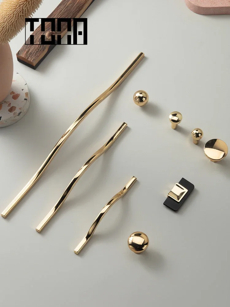 TONA Golden Cabinet Handle Cabinet pulls  drawer pulls  Golden knobs and handles Furniture Hardware Cupboard Knobs