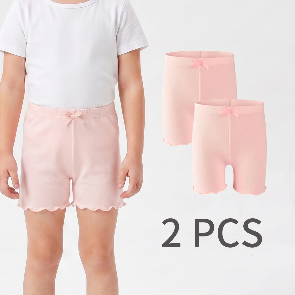 2 PCS Kids Tights Simple Solid Color Leggings Girls' Safety Shorts , Lightweight and Comfortable, Suitable for Kids and Babies'