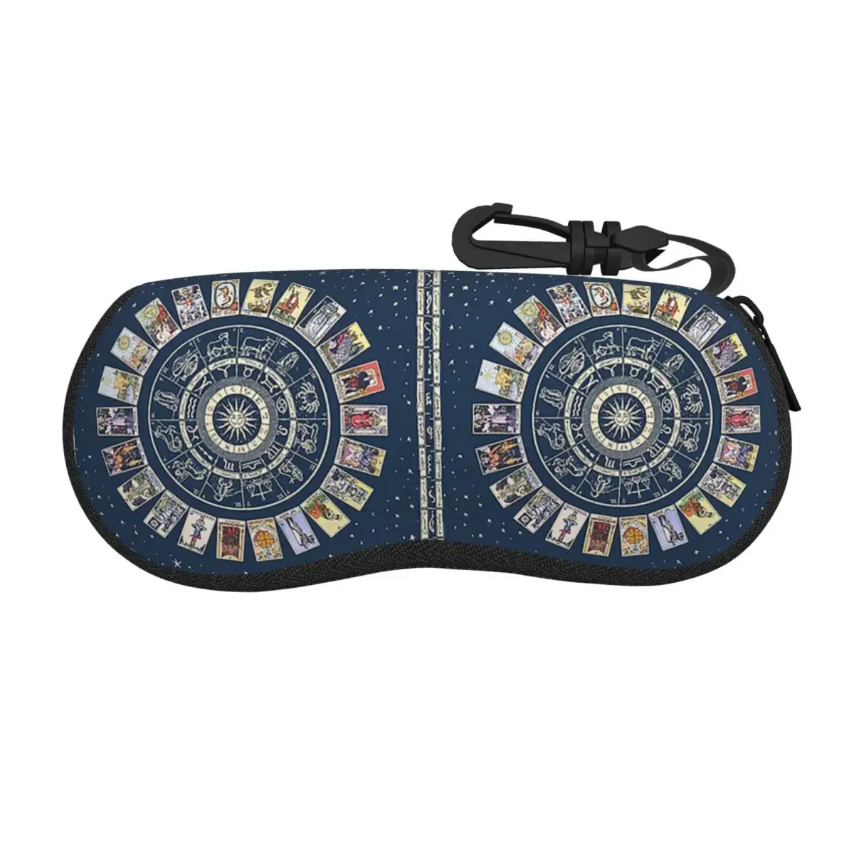 Royal Blue Wheel Of The Zodiac Astrology Chart Shell Glasses Case Protective Sunglasses Box Women Men Soft Eyeglasses Bag Pouch
