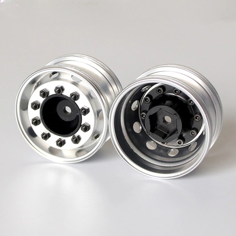 Simulation Metal Front Wide Wheel Hub for 1/14 Tamiya RC Truck Trailer Tipper Electric Car Scania MAN Benz Volvo LUSE Diy Parts