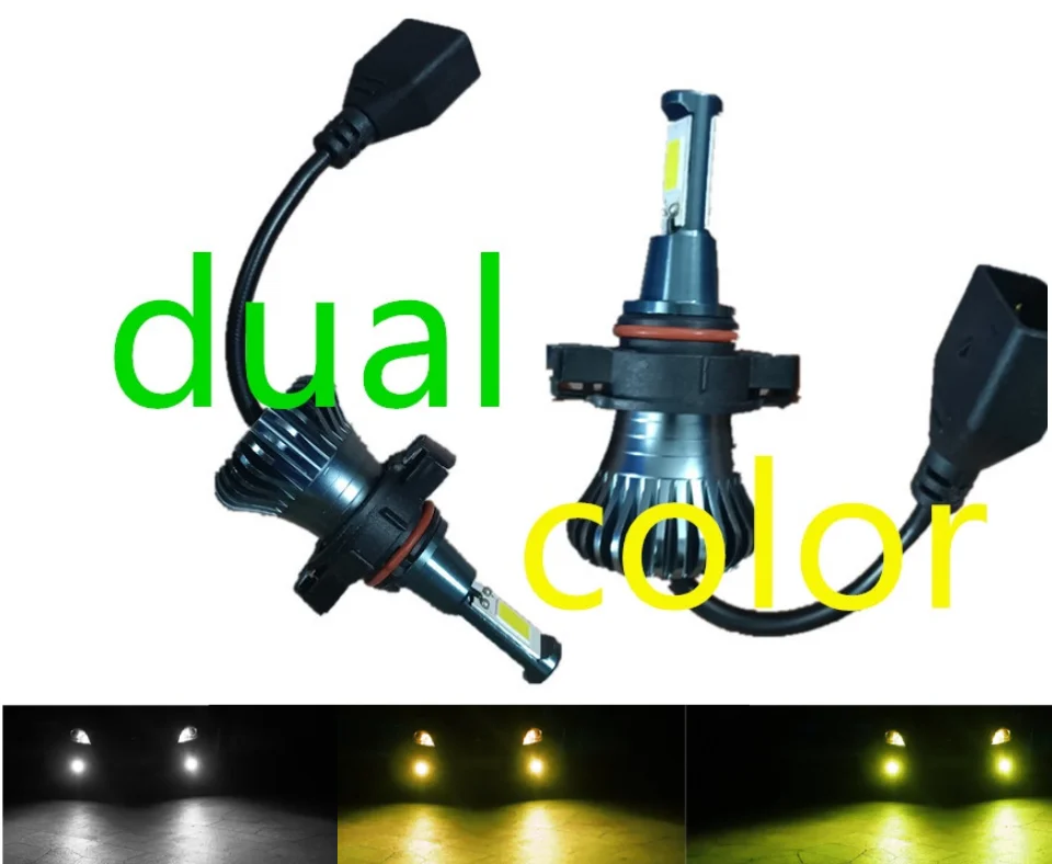 

2Pcs Dual Color PSX24W Car Fog Light Lamp 30W Led Fog Tail Bulbs H3 H7 H11 H8 H9 Hb3 Hb4 9005 9006 H27 880 881 H16 White Golden