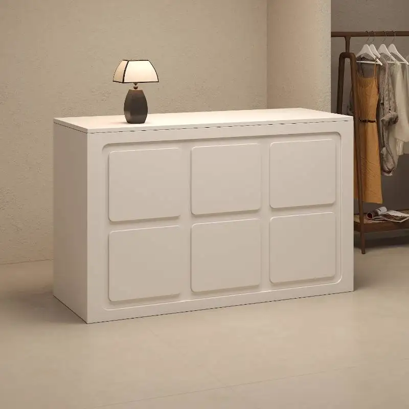 

Small Modern Reception Counter Barber Boutique Design Restaurant Reception Counter White CashierTheke Rezeption Office Furniture