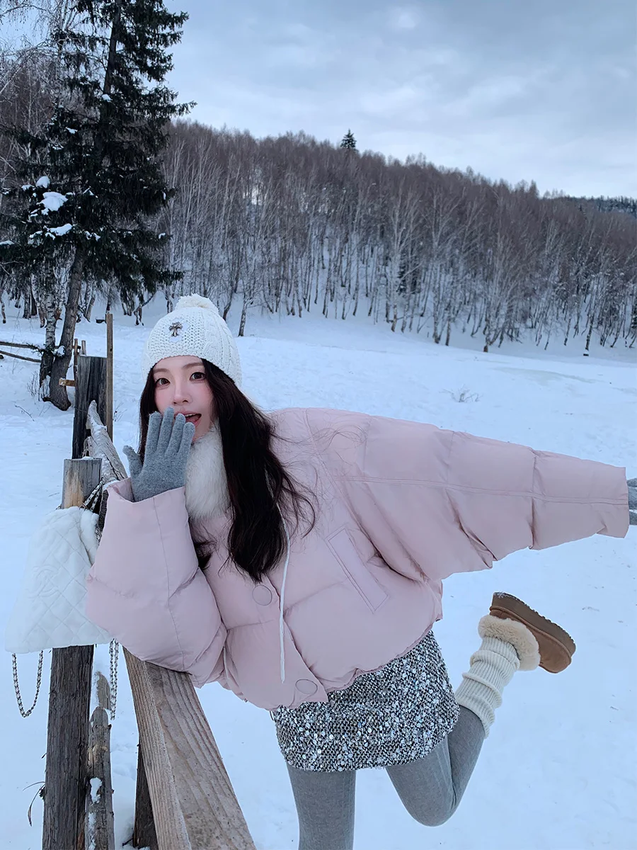 

Женская зимняя утепленная куртка MUKOK Alpine Pink Du Down Jaet с 90% белым утиным пухом, корейская версия, утолщенная, для улицы