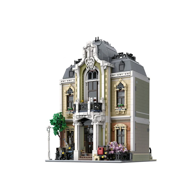 MOC klocki nowoczesna architektura zamek model willi kreatywny montaż klocki ozdoby zabawkowe prezent urodzinowy