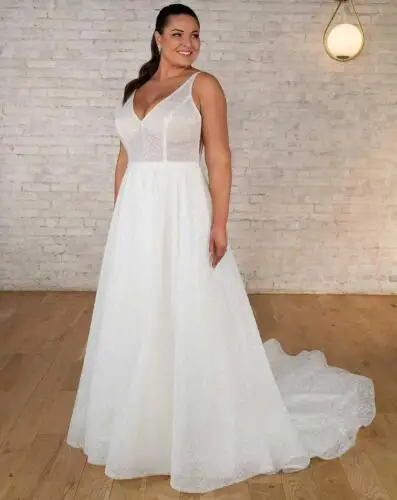 Vestido de casamento boêmio com lantejoulas e rendas, sem costas, A-Line, V-Neck, boêmio, plus size, vestidos de noiva