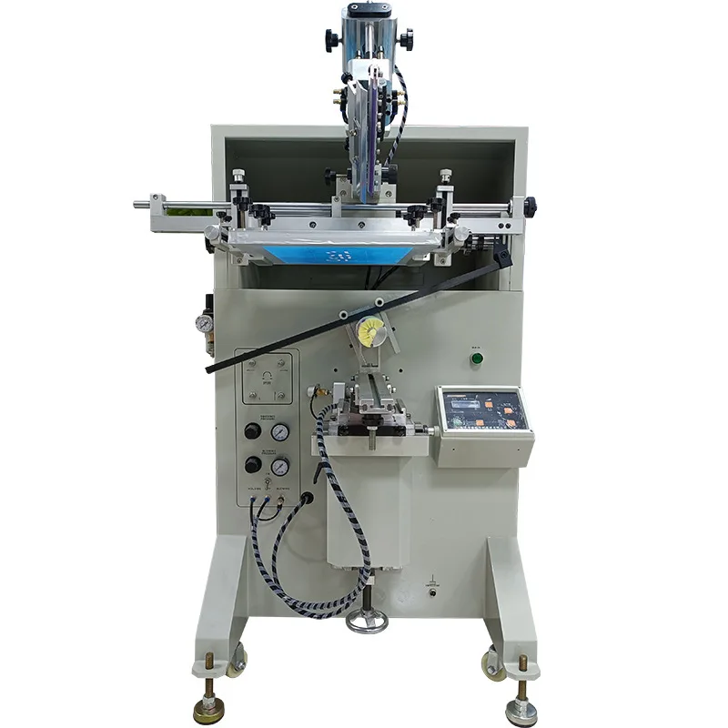 Fabricante curvado de la máquina de serigrafía de la botella de la taza de cristal del té de la leche redonda