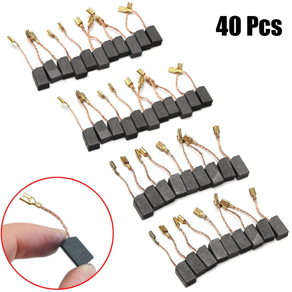 

40Pcs 6.3*8*14mm Graphite Copper Carbon Brushes For Motor Carbon Brush 100# Angle Grinder Electric Hammer Drill Power Tools