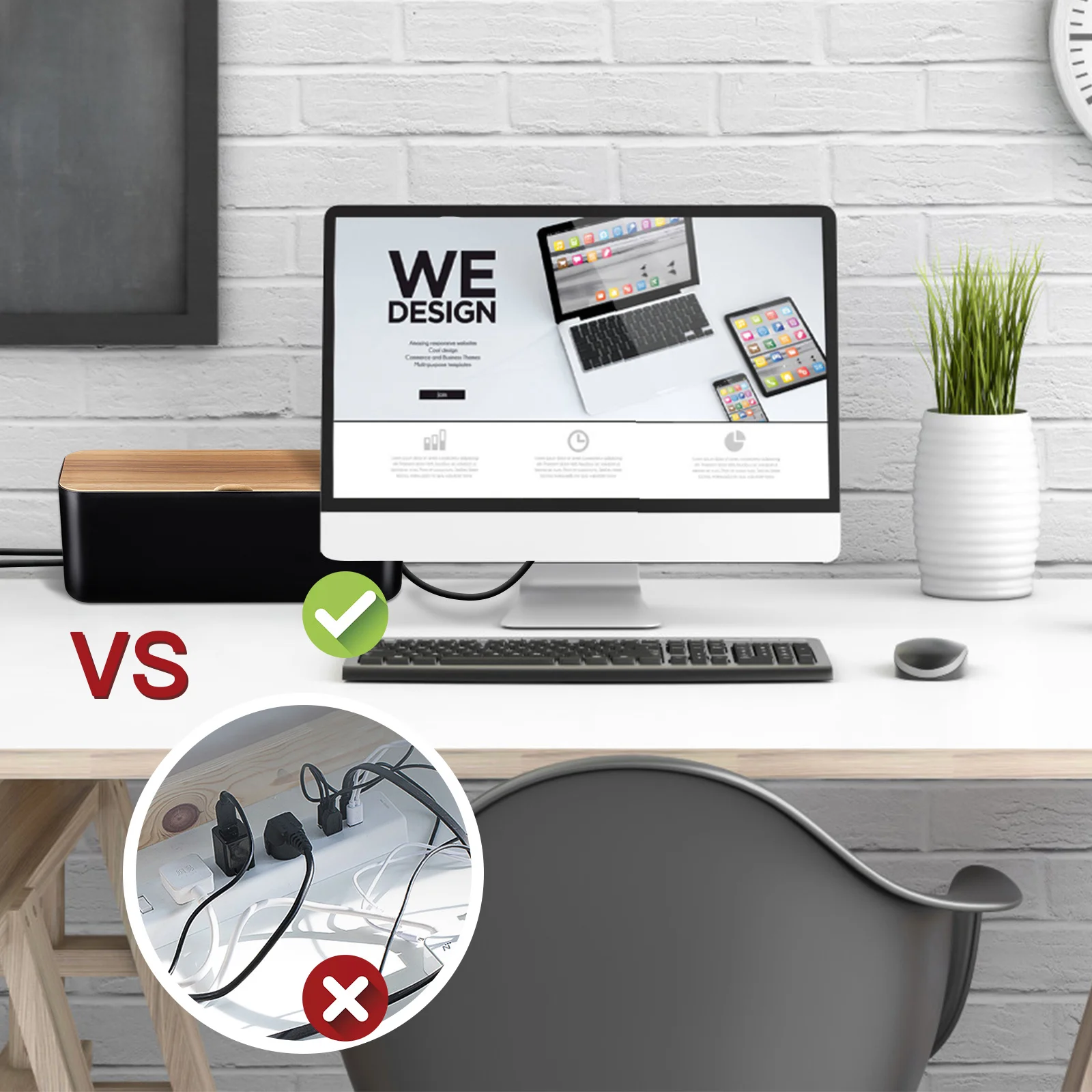 صندوق إدارة الكابلات لمنظم سلك قطاع الطاقة مع صندوق تخزين سلك ABS مثبطات اللهب للاستخدام المنزلي والمكتب #2