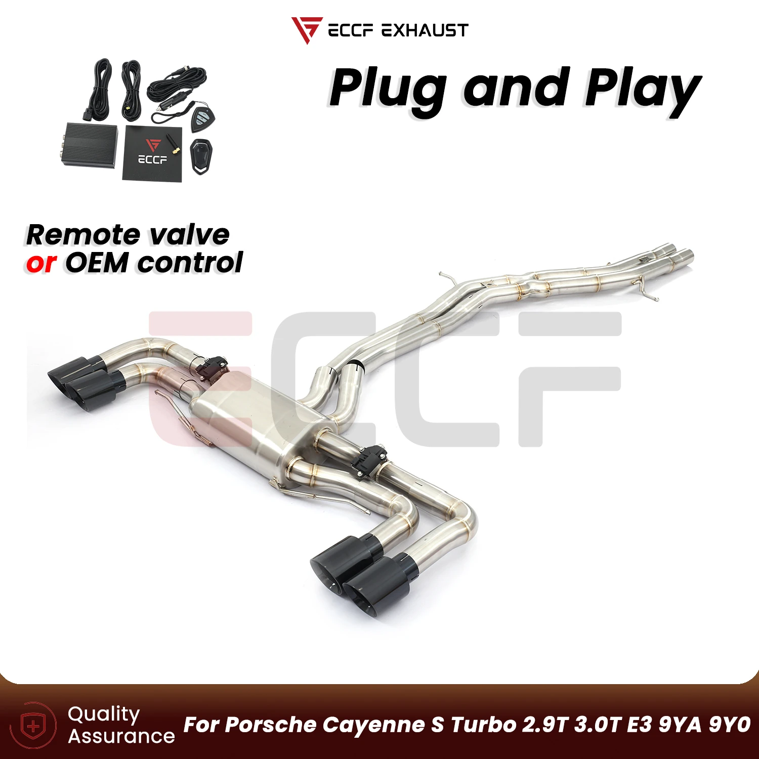 Sporty Aggressive Sound Stainless steel Catback exhaust For Porsche Cayenne S Turbo 2.9T 3.0T E3 9YA 9Y0 Performance Upgrade
