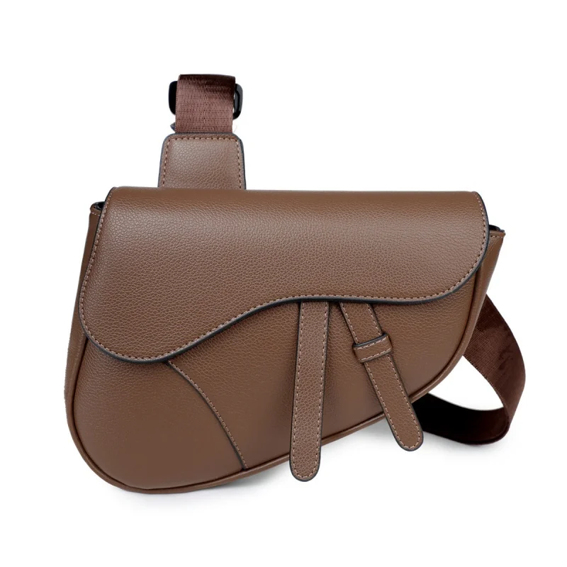 

Men Saddle Crossbody Bag,Fashion Luxury Lightweight Zipper Shoulder Purse,Premium Simple Solid Color Casual Chest Messenger Bag