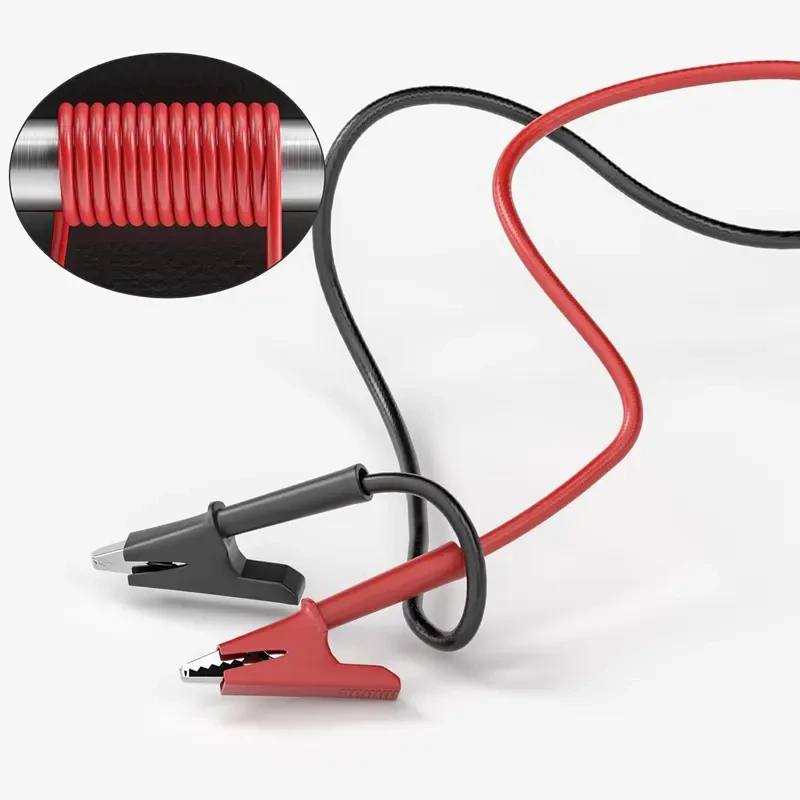 2 Pack Dual-End Alligator Clip Test Leads, Heavy-Duty High Current Full Copper Silicone Wires, Alligator to Alligator