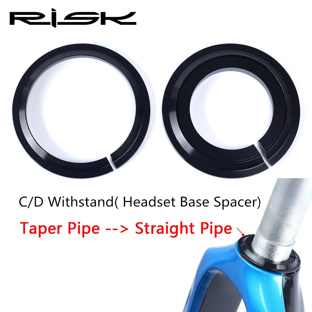 RISK Aluminum 1.5inch Bicycle Headset Base Spacers Crown Race for Straight / Taper Fork 30/39.8mm Bike Headsets Base Accessories