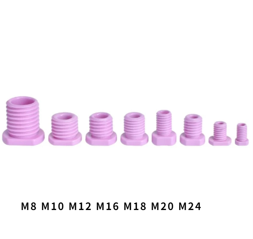 10PCS Hollow ceramic screws Alumina ceramic threading screws M8 M10 M12 M14 M16 M18 M20 M24