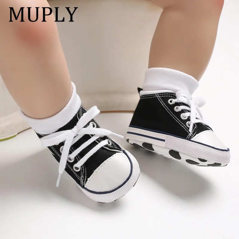 Print Star Sports Baby Canvas Classic Sneakers Newborn Baby Boys Girls First Walkers Shoes Infant Toddler Anti-slip Baby Shoes