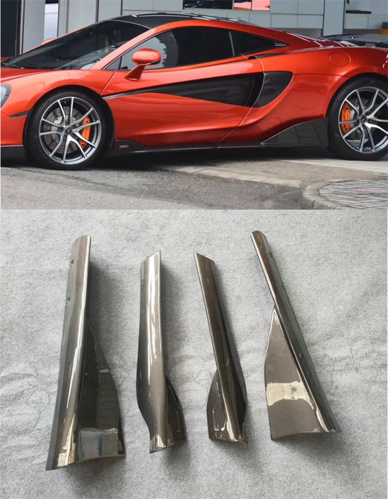 

For Mclaren 540C 570S 570GT 2011+ 600LT Style High Quality Real Carbon Fiber Body Side Skirt Kit Spoiler Lip Splitters