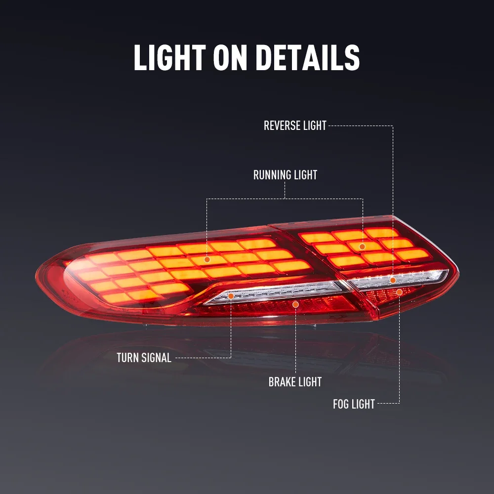 زوج من أضواء خلفية LED لبنز C-class W205 2015-2020 عكس الفرامل تحول إشارة سيارة الخلفية الذيل ضوء الجمعية التوصيل والتشغيل