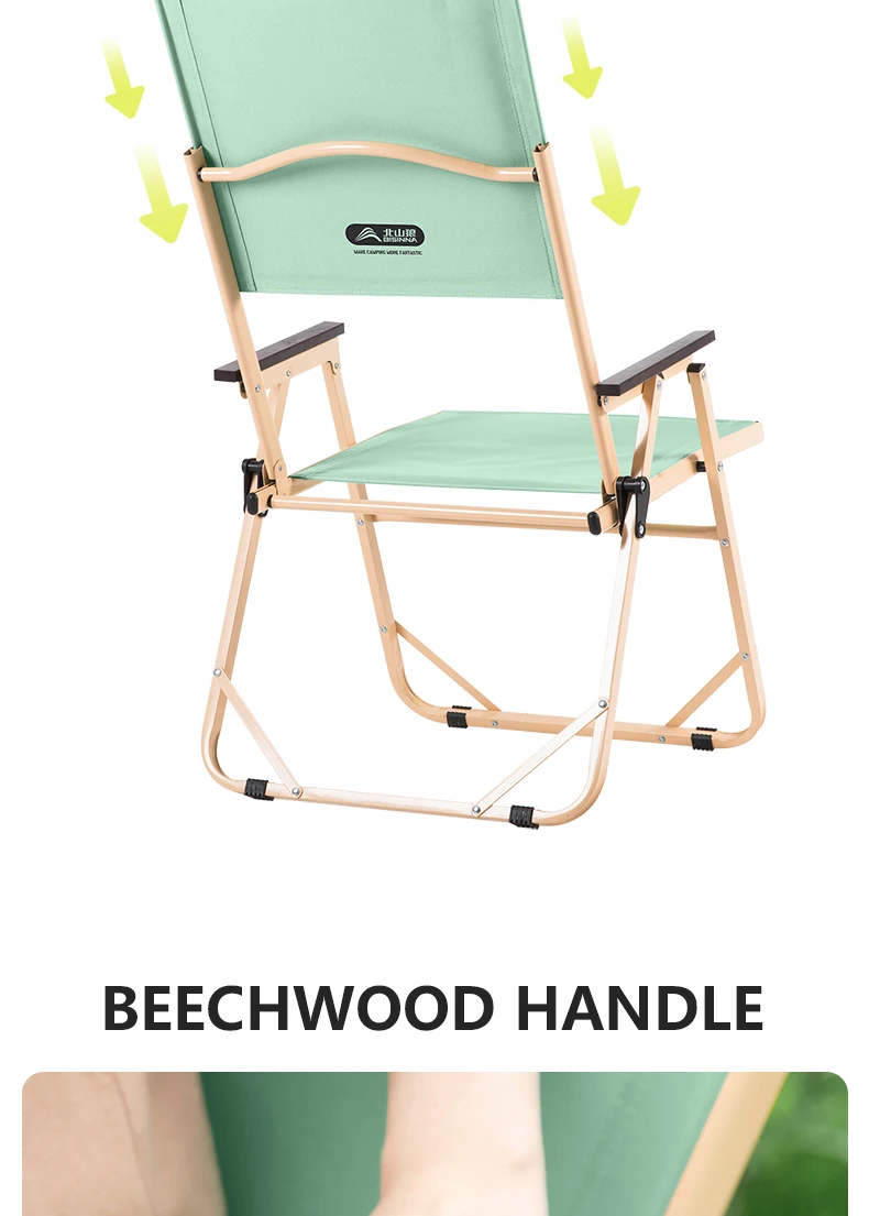 BISINNA Campingstuhl, tragbarer Klappstuhl für den Außenbereich, leicht, faltbar, Entspannungsstühle für Garten, Strand, Wandern – Detail 8