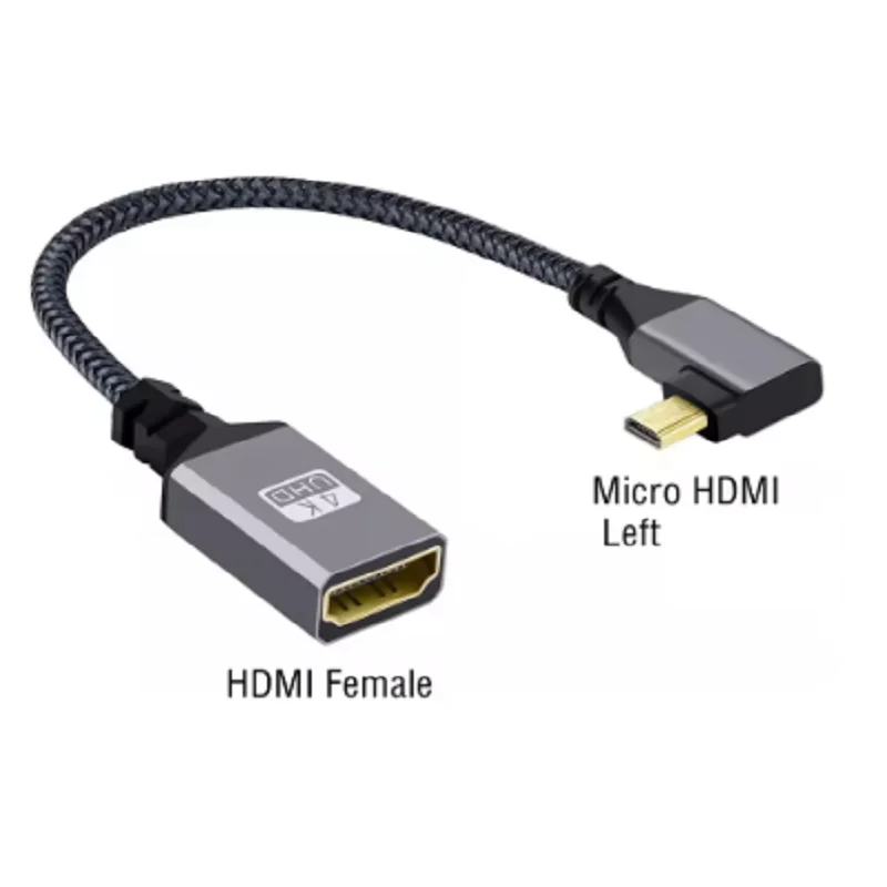 20cm 4K Micro HDMI-Compatible Male To Female Cable HDVI 2.0 HDTV Adapter Extender Wire Cord for PS4 Switch HDTV Monitor Cable