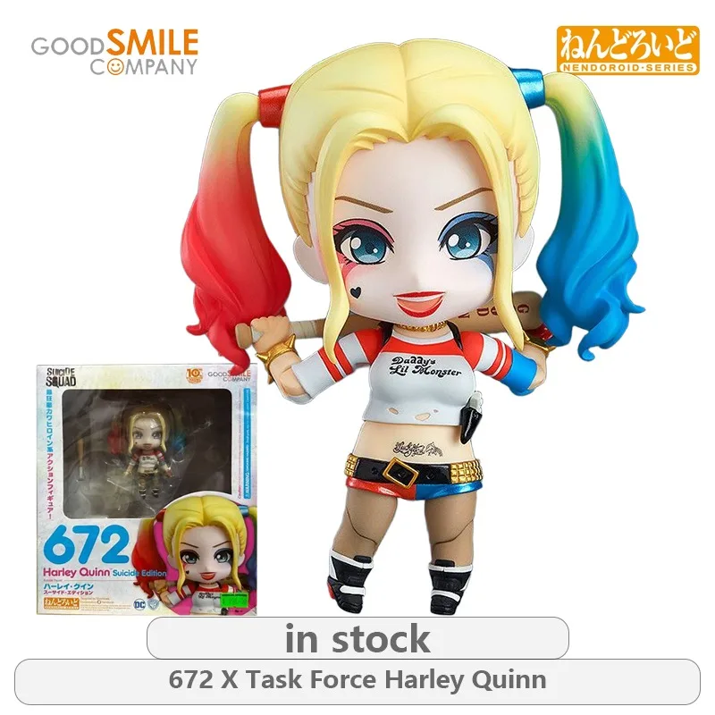 GSC Original NENDOROID Series X Task Force Harley Quinn Anime Action Figure Model Toys Movable Model Ornaments Gifts Fo Boys