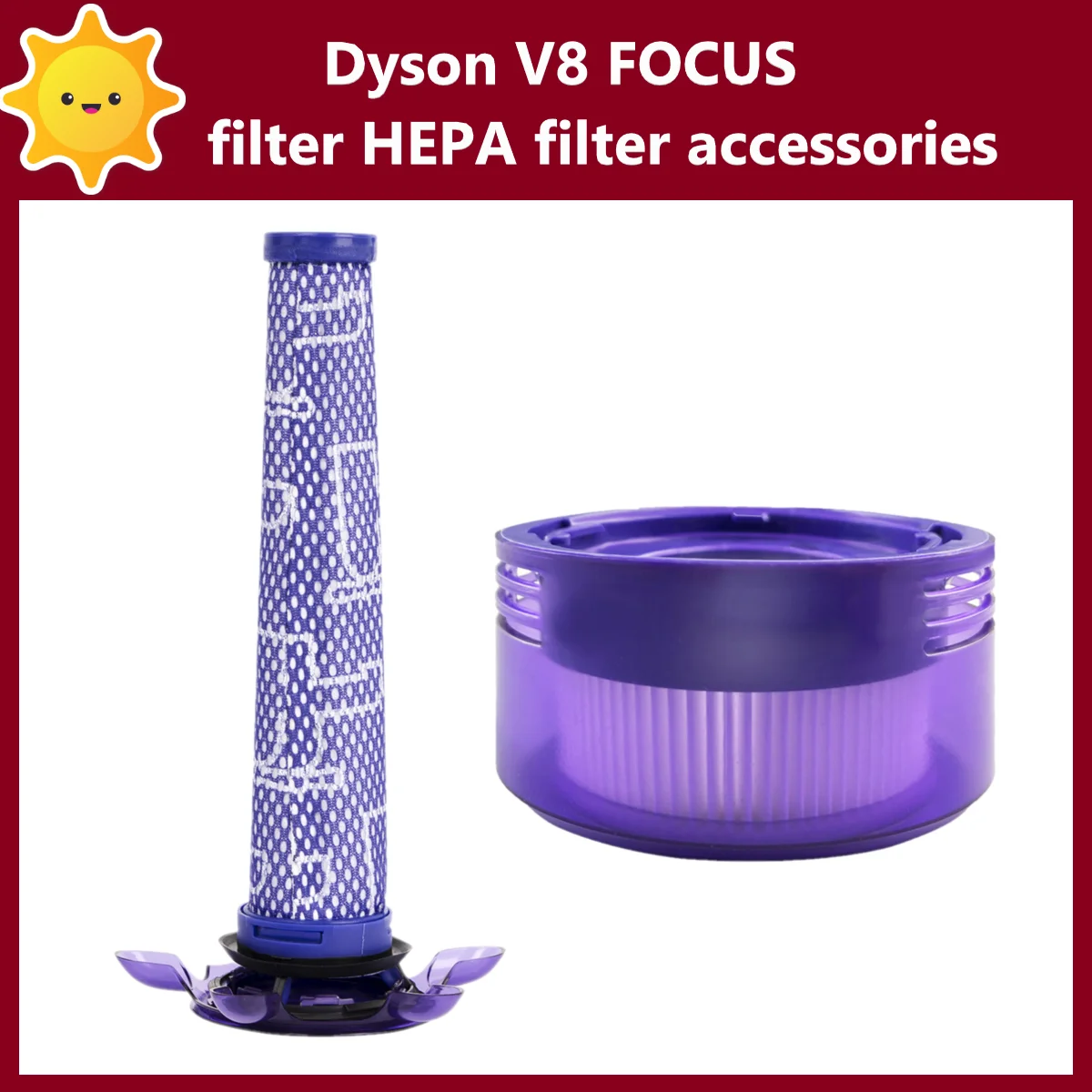 Upgraded V8 Filter for Dyson V8 FOCUS Mattress SV25 SV37 Handheld Vacuum Cleaner, Replacement Pre Post Filter Part No. 965661-05