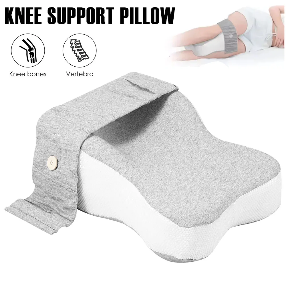 Knee Support Pillow Slow Rebound Memory Cotton Clamp Leg Pillow Double Concave Design Foam Leg Pillow Adjusting Sleeping Posture