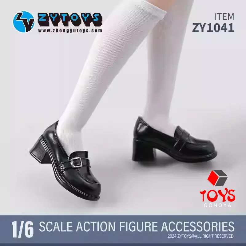 In Stock ZYTOYS ZY1041 ZY1044 1/6 School Girl Black Leather Shoes Stockings Model Fit 12'' Female Soldier Action Figure Doll