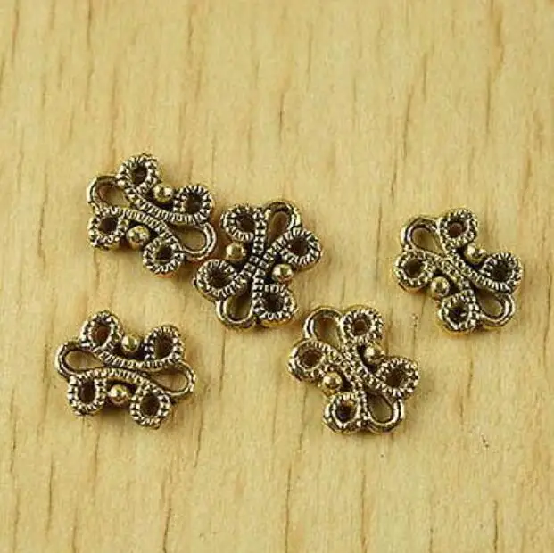 50pcs 12x9mm dark gold-tone butterfly flower findings h2024