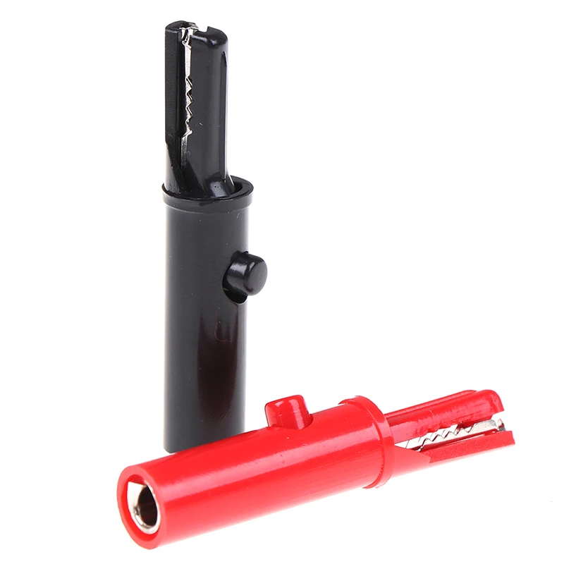 2Pcs push button type full protective alligator clip for professional multimeter