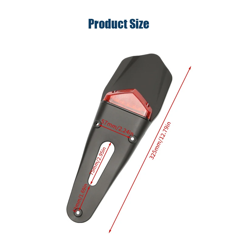 دراجة نارية عالمية 12 فولت LED الضوء الخلفي مصباح مكبح مع الحاجز الخلفي لوحة ترخيص قوس حامل للدراجة على الطرق الوعرة