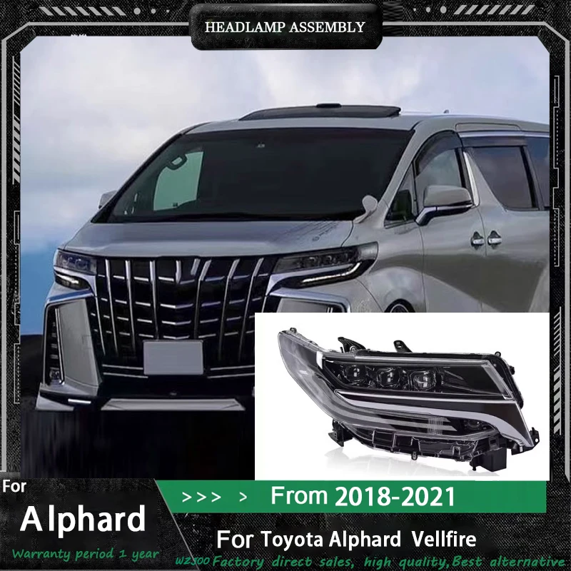 

Фара для Toyota Alphard 2018-2021: Обновленная, модифицированная, с новыми динамическими ДХО и светодиодными указателями поворота. Автоаксессуар.