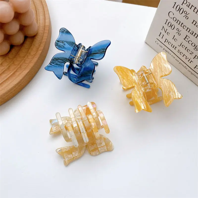 

new acetate plate hair accessories acetate butterfly hair claw clips
