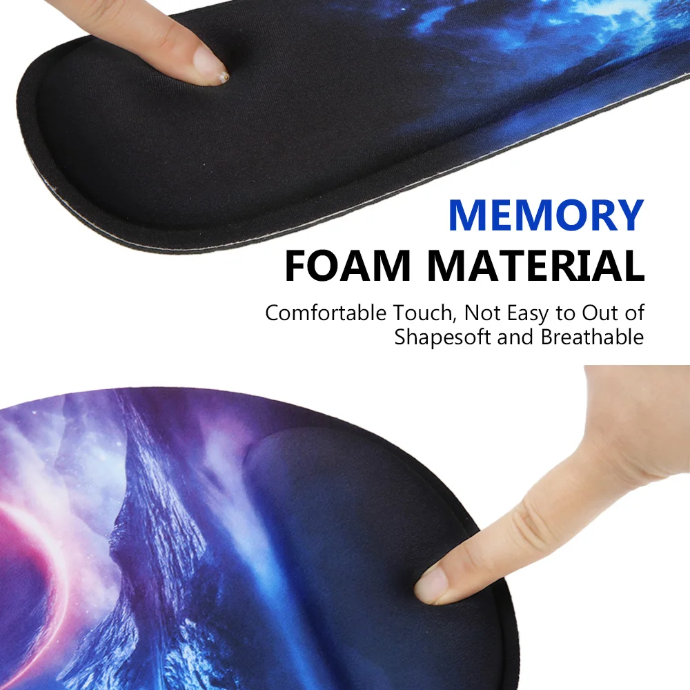 Mountain Star Mouse Pad Wrist Rest 4-piece set - ergonomic design, effective relief wrist pain, soft and comfortable