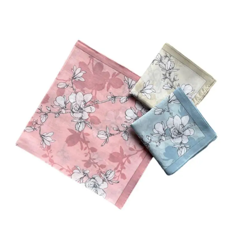 R1WE 여성과 여자 화려한 손수건 흡수성 폴리 에스테르 손수건 선물