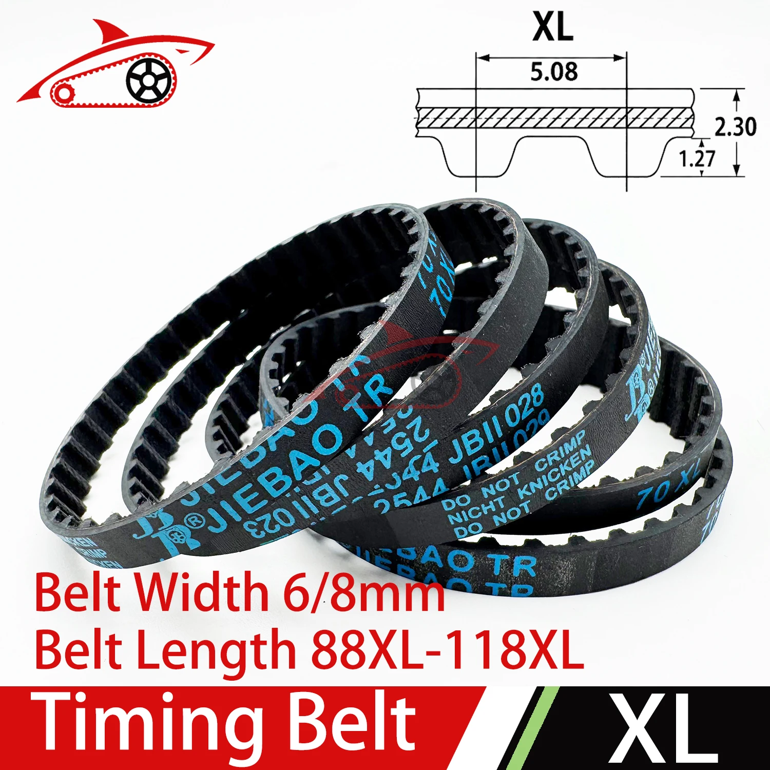 XL Timing Belt Width 6mm 8mm 88XL 90XL 92XL 94XL 96XL 98XL 100XL 102 104XL 106 108XL 110XL 112XL 114XL 116XL 118 XL Rubber Belt