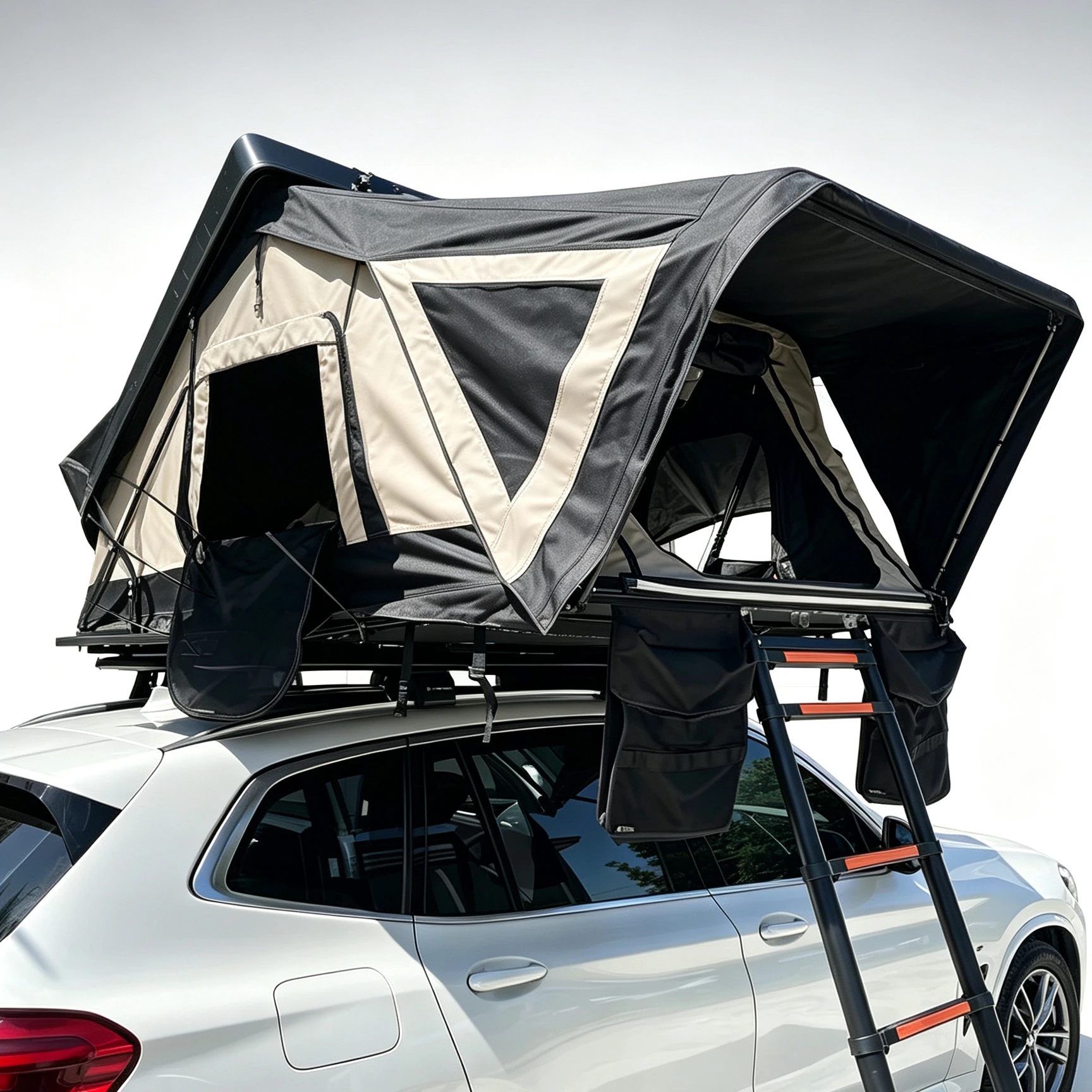 Compact 18cm Thin Aluminum Rooftop Tent Heavy Duty 4 Season Waterproof For SUV Car Top Outdoor Sleeping