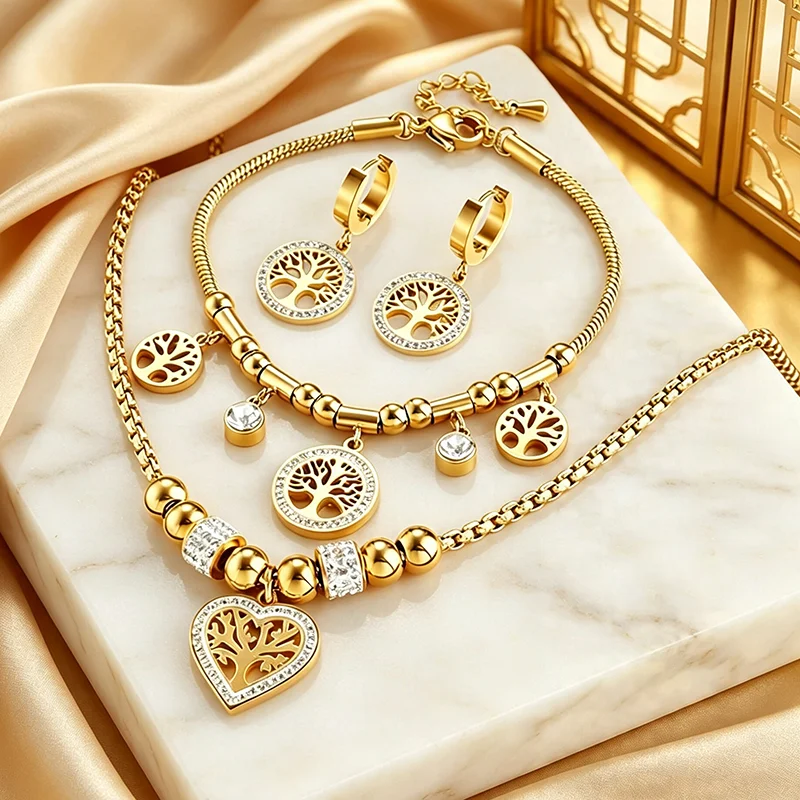 Minimalist Retro Multi-layer Chain Necklace Bracelet Set