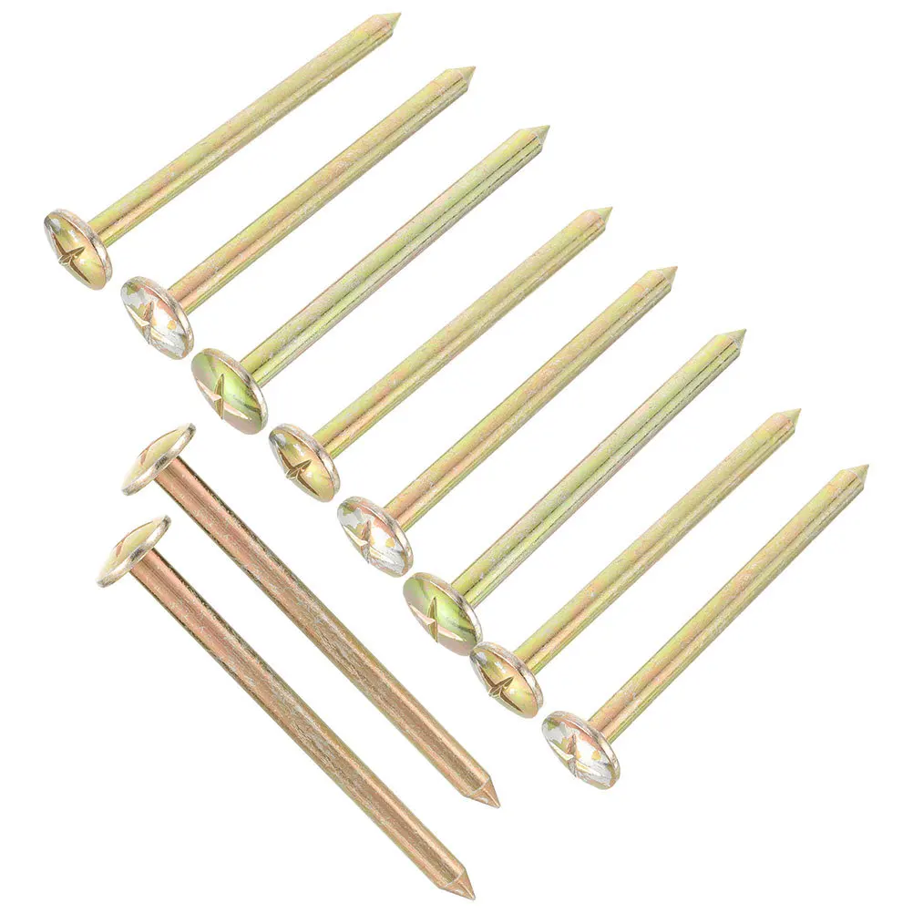 10pcs Measurement Mark Nails Galvanized Survey Stakes For Property Line Markers Land Surveying Tool Outdoor Ground Lawn Pegs