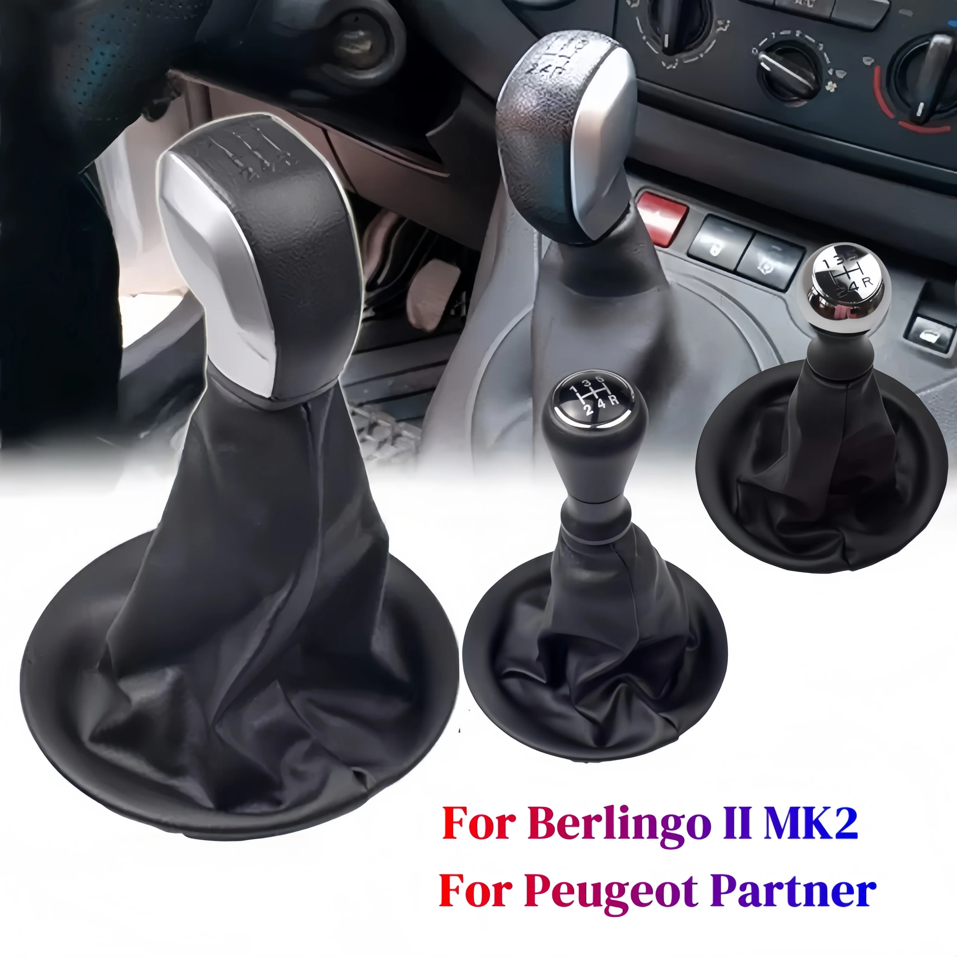 

5 Speed Car Gear Shift Knob forFor Citroen Berlingo II MK2 For Peugeot Partner 2008-2018 Leather Gaiter Lever Stick Accessories