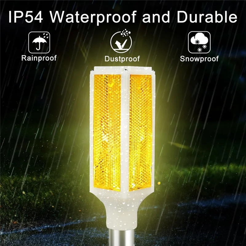 ABFY-Outdoor Solar Lights 4Pcs Waterproof, Reflective Driveway Markers, Warning Flash Light With 2 Lighting Modes Blue