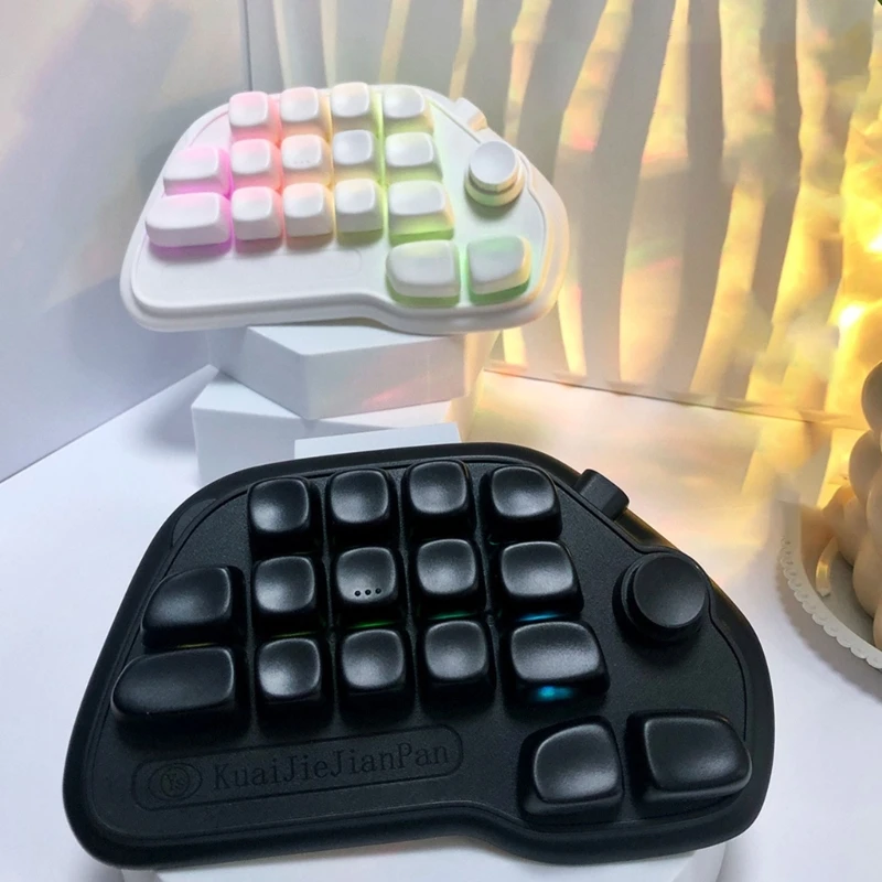 17 Key Wireless Mini Keypad With Color Backlight Wireless Keyboard ProgrammablezFor Programmers And Gamers