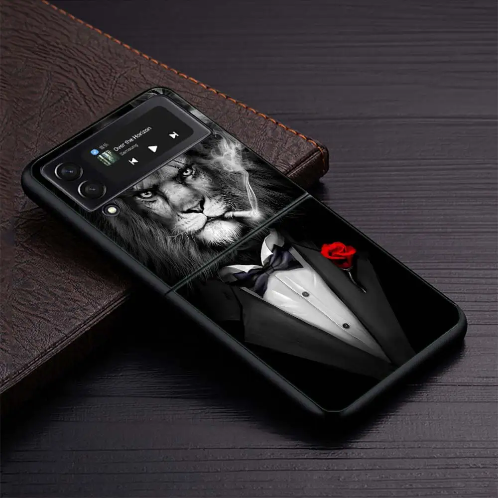 Man Suit Shirt Tie Zflip4 Zflip5 Phone Case For Samsung Z Flip3 Flip4 Flip5 5G zFlip 4 5 Cover Cellphone Shell Caso Fundas