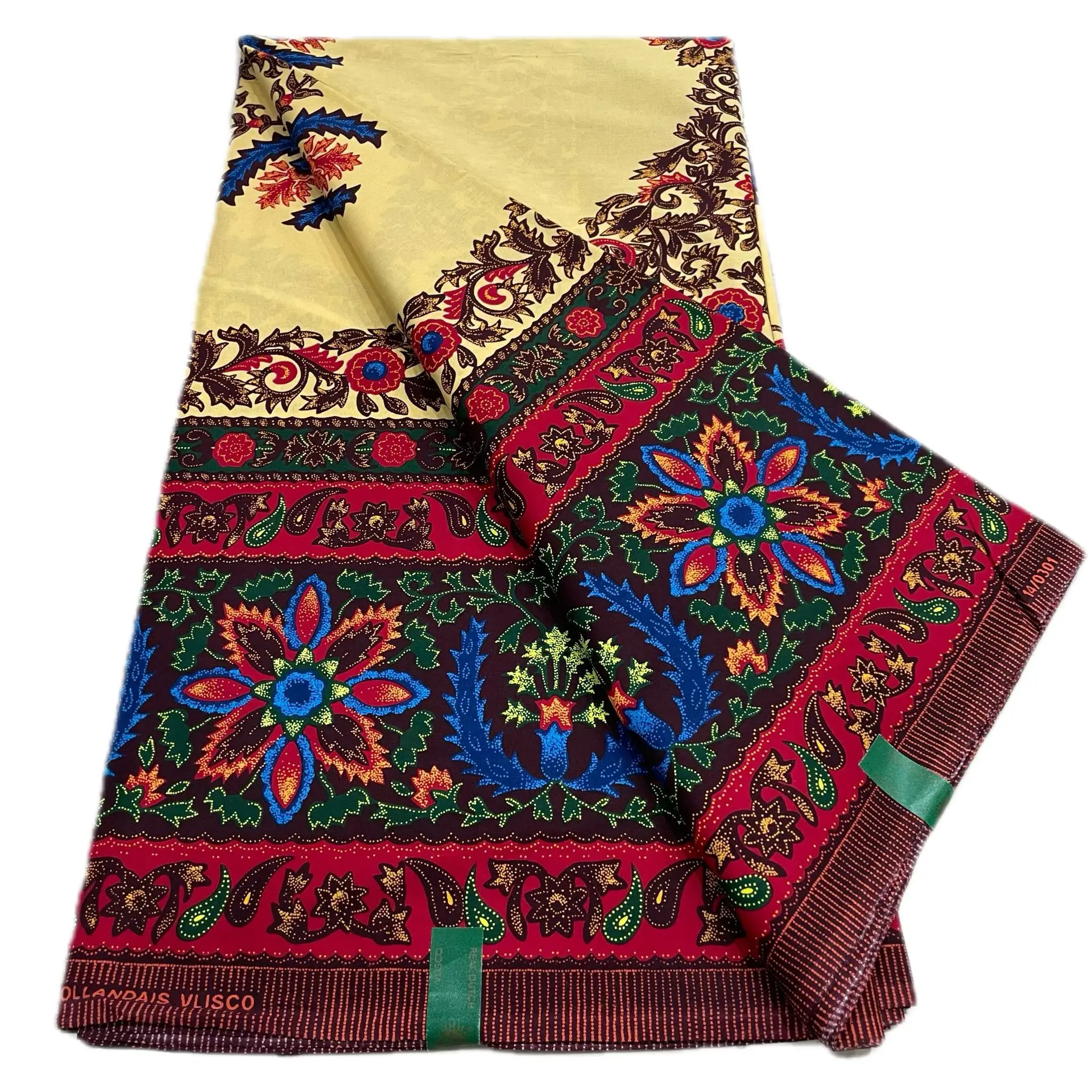 African Wax Fabrics Soft 100% Cotton Quality Fashion Printing Batik Hollan Ankara Wax Fabric For Sewing Women Dress 6Yards