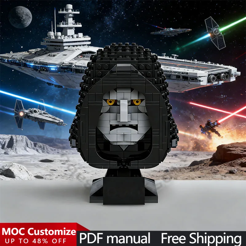 

789 деталей, популярная серия игровых персонажей, бюст императора – коллекционная модель в стиле MOC, модульная, простая сборка, игрушка-конструктор, подарок на день рождения